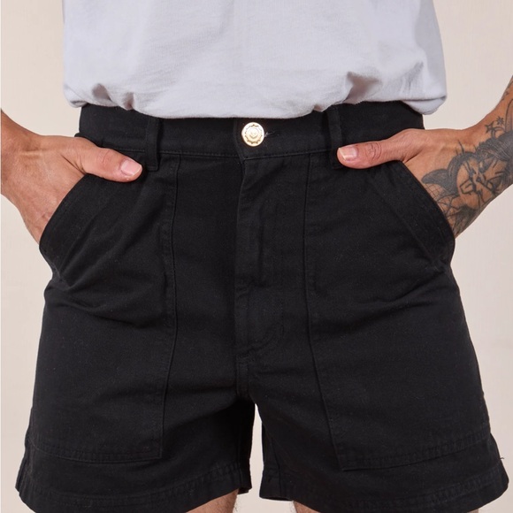 Big Bud XS Work Shorts in Black / High Waist Black Denim Shorts - Picture 2 of 6